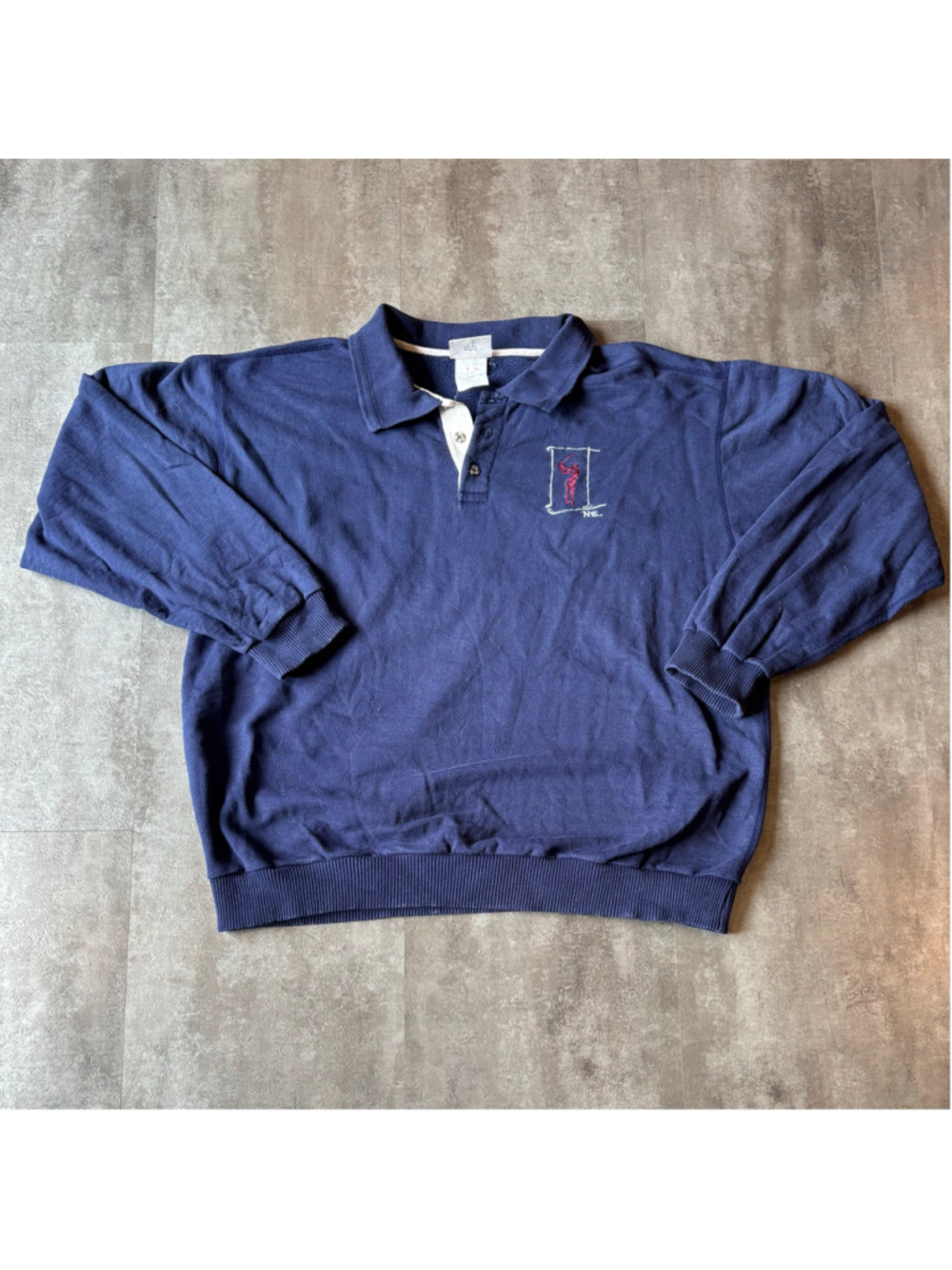 Vintage Northern Elements Rugby Polo Sweater Mens Large Golf